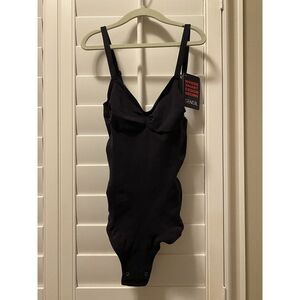Sensil Women's Size XS/S Black One Piece Thong Bodysuit Body Shaper‎